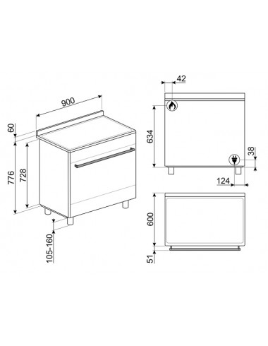 Piano de cuisson SMEG BG91PX2