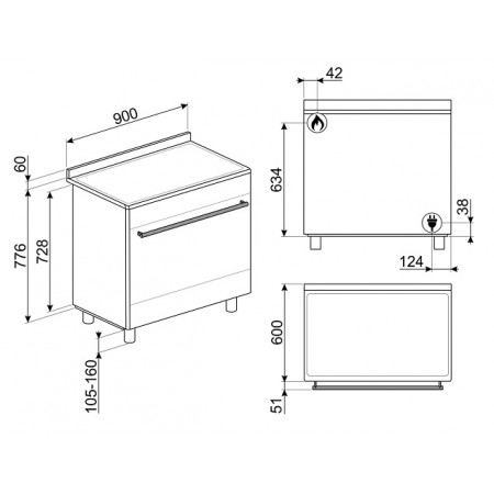Piano de cuisson SMEG BG91PX2