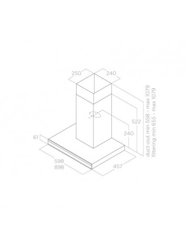 Hotte murale ELICA ADELE BL MAT/A/90
