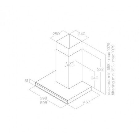 Hotte murale ELICA ADELE BL MAT/A/90