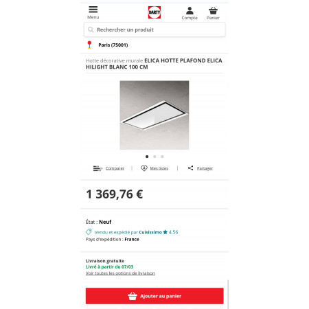 Hotte plafond ELICA HILIGHT-X H16