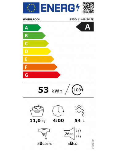 Lave linge Frontal WHIRLPOOL FFDD11469SVFR
