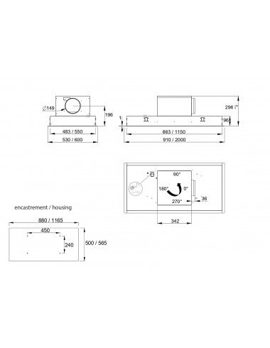 Hotte plafond ROBLIN HIGH CONFIDENCE PLUS 900