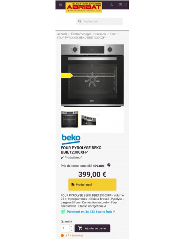 Four encastrable BEKO BBIE12300XFP