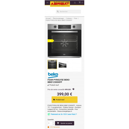 Four encastrable BEKO BBIE12300XFP