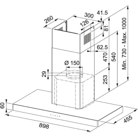 Hotte murale ROBLIN EDEN BOX 900