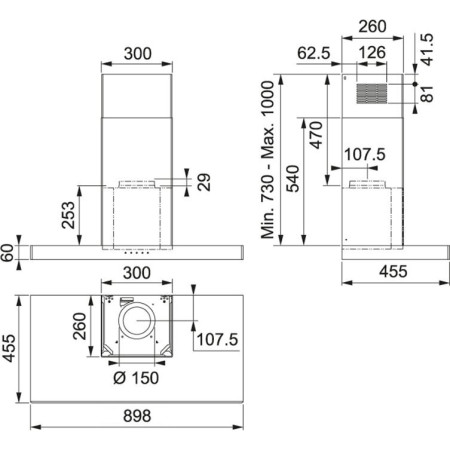 Hotte murale ROBLIN EDEN BOX 900