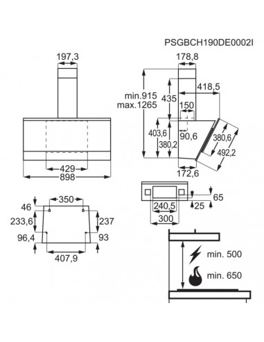 Hotte inclinée AEG DVE5971HG