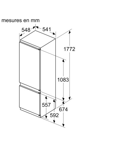 Réfrigérateur congélateur encastrable BOSCH KIV87NSE0
