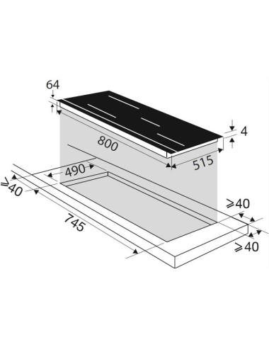 Plaque induction DE DIETRICH DPI7884XT avec une sonde