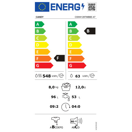 Lave linge séchant CANDY CSW4128TMBBE-47
