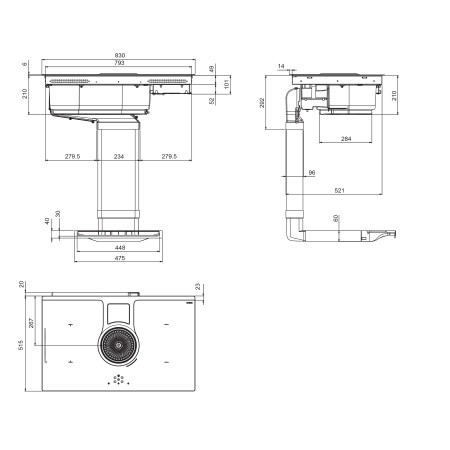 Plaque induction avec hotte intégrée ELICA NIKOLATESLA HP BL/F/83