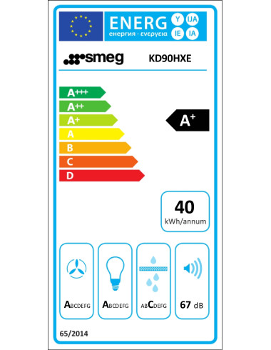 Hotte murale SMEG KD90HXE