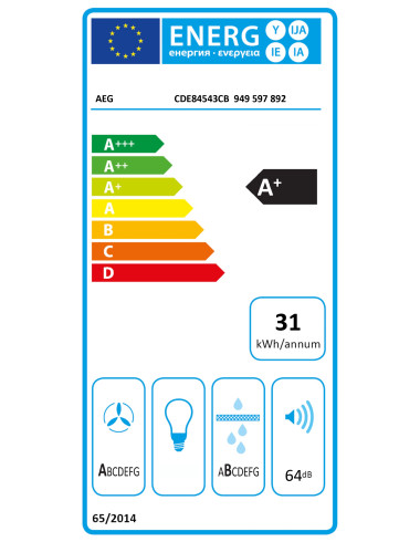 Plaque induction avec hotte intégrée AEG CDE84543CB