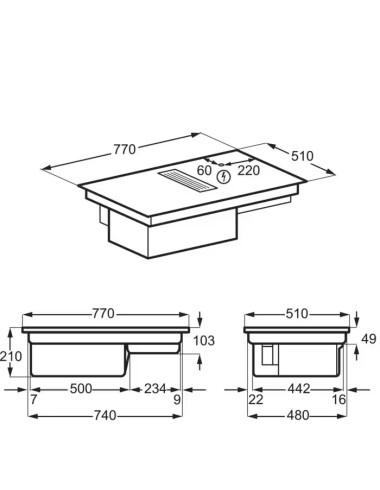 Plaque induction avec hotte intégrée AEG CDE84543CB