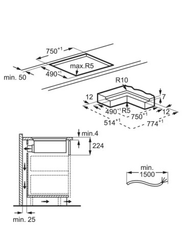Plaque induction avec hotte intégrée AEG CDE84543CB