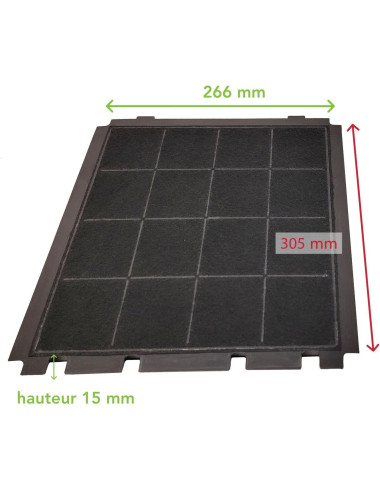 Filtre à charbon 305x265mm AIRFORCE AFFCA267, AFCFCA267, AFFCAF153