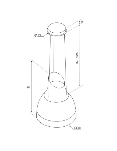 Hotte îlot AIRFORCE SOSPESA