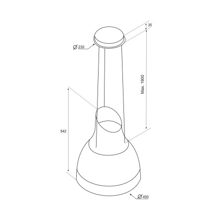 Hotte îlot AIRFORCE SOSPESA