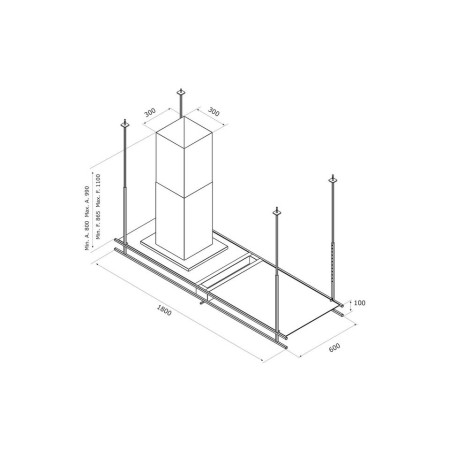 Hotte îlot AIRFORCE FRAME180