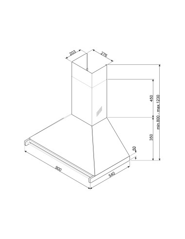 Hotte murale SMEG KD90HNE
