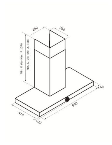 Hotte murale AIRFORCE HBOX90XN3