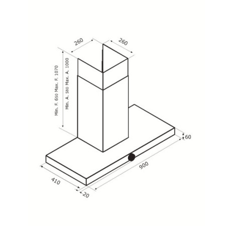 Hotte murale AIRFORCE HBOX90XN3