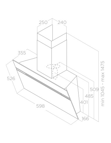 Hotte inclinée ELICA STRIPE BL/A/60