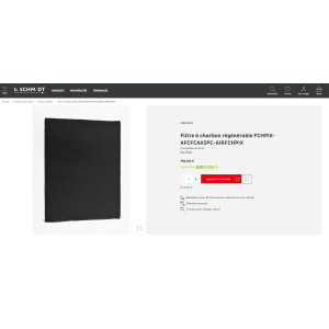 Filtre à charbon régénérable 325x247x10mm AIRFORCE AFFCAASPC, AFCFCAASPC, AFFCAASPC60, AIRFCHPIX, FCHPIX 2