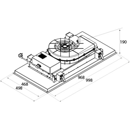 Hotte plafond AIRFORCE SINERGIA EASY UP FLAT NOIRE