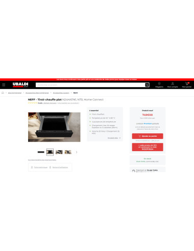 Tiroir chauffant encastrable NEFF N24HA11N1