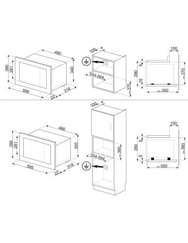 Four micro-ondes encastrable SMEG FMI120B3