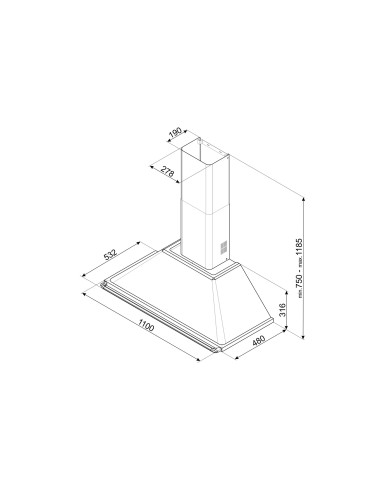 Hotte murale SMEG KT110