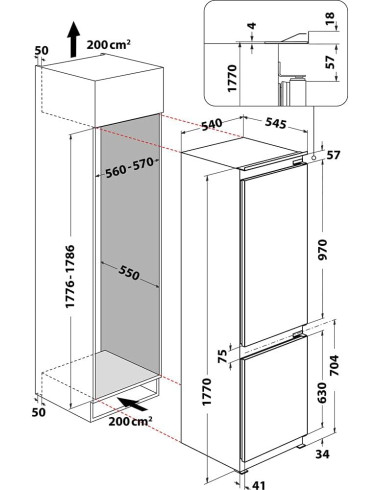 Réfrigérateur congélateur encastrable WHIRLPOOL ART6711SF2