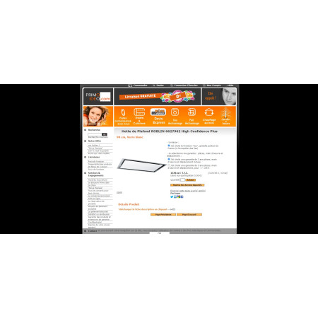 Hotte plafond ROBLIN HIGH CONFIDENCE PLUS 900