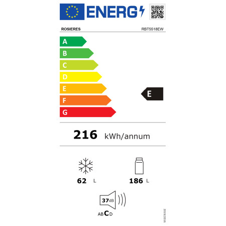 Réfrigérateur congélateur encastrable ROSIERES RBT5518EW