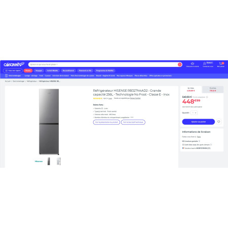 Réfrigérateur combiné HISENSE RB327N4AD2