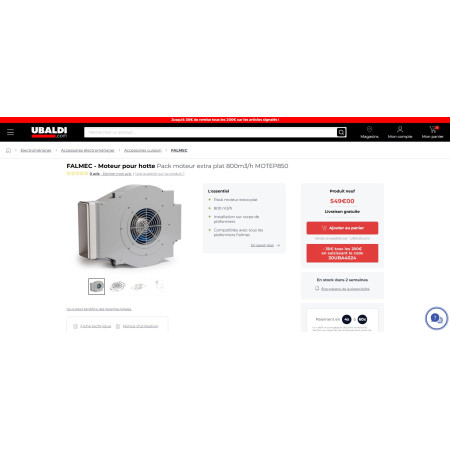 Moteur slim FALMEC MOTEP850