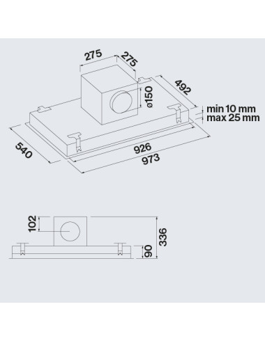 Hotte plafond FALMEC NUVOLA 90