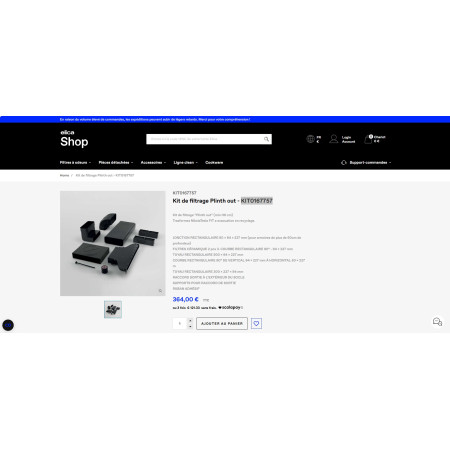 Kit installation recyclage ELICA NIKOLATESLA sortie après plinthe KIT0167757