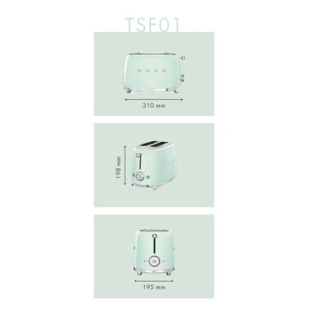 Toaster / Grille-pain 2 tranches RETRO Années 50 SMEG TSF01