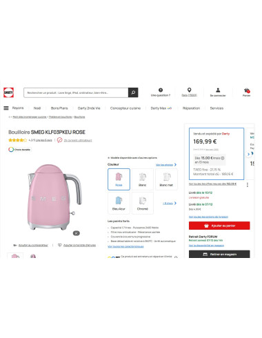 Bouilloire RETRO Années 50 SMEG KLF03