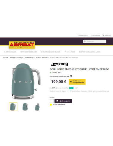 Bouilloire RETRO Années 50 SMEG KLF03