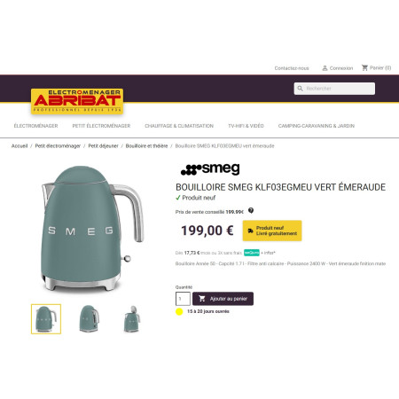 Bouilloire RETRO Années 50 SMEG KLF03