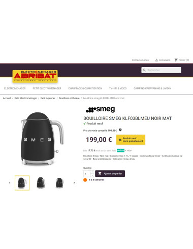 Bouilloire RETRO Années 50 SMEG KLF03