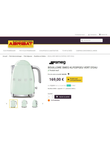 Bouilloire RETRO Années 50 SMEG KLF03