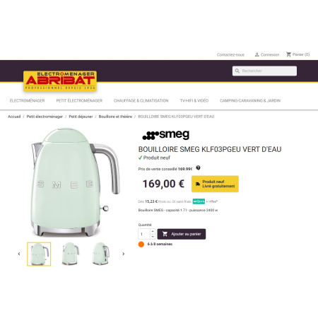 Bouilloire RETRO Années 50 SMEG KLF03