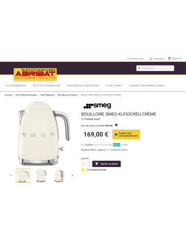 Bouilloire RETRO Années 50 SMEG KLF03