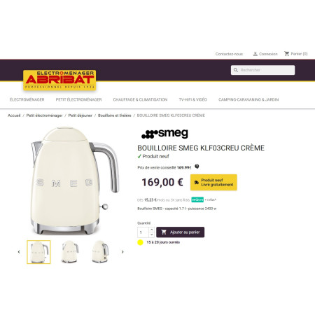 Bouilloire RETRO Années 50 SMEG KLF03