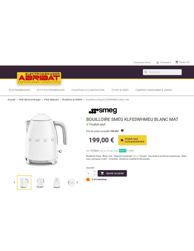 Bouilloire RETRO Années 50 SMEG KLF03